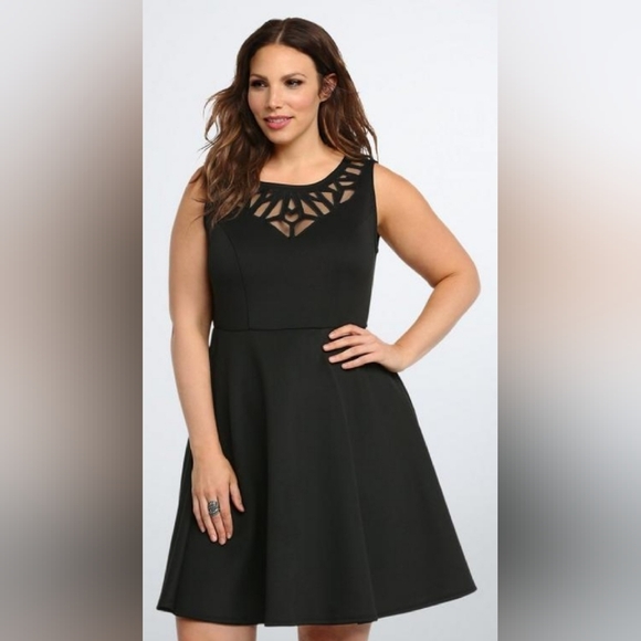 torrid Dresses & Skirts - Torrid Mesh Cutout Scuba Skater Dress A-Line Size 1 (1xl) NWOT